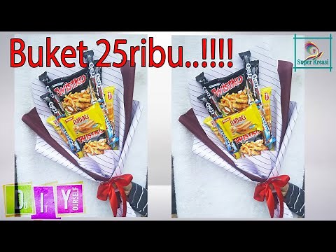 DIY BUKET JAJAN 25 ribu ! II DIY SNACK BOUQUET II Membuat Buket jajan