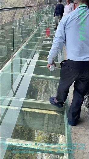 Glass Skywalk Adventure: Walking on High-Altitude Glass Path in Scenic Spot