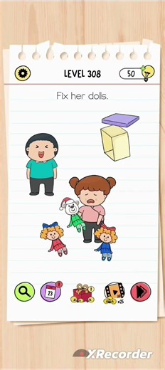 the brain test solution level 308 👍🎎😎