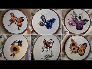 Butterfly embroidery compilation || Embroidery for beginners - Let's Explore