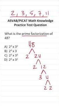 ASVAB/PiCAT Math Knowledge Practice Test Q: Prime Factorization #acetheasvab with #grammarhero