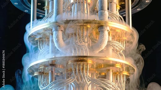 A video showcasing a large industrial machine with steam and smoke emanating from it in a dark environment video clip