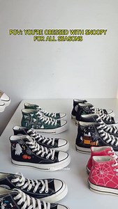 ❤️Snoopy forever #embroidery #customshoes #snoopy #embroideryshoes #handicraft #embroideredshoes #smallbusiness #Halloween #halloweenshoes | QT Embroidery