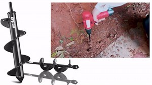 Auger Drill bit for Planting 1.6x8.7& 4x12 Garden Auger Spiral Drill Bit,Bulb & Bedding Plant Augers,Plants Drill bit for 3/8” Hex Drive Drill