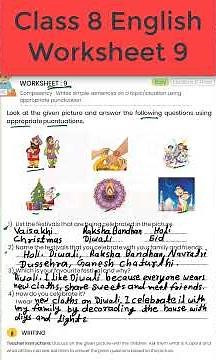 English Workbook class 8 worksheet 9 #worksheet9 #class8english