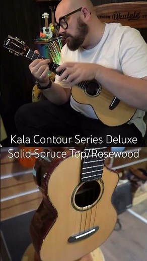 Kala KA-CTD-SSRW-TG-C Lattice Braced Contour Deluxe Solid Spruce/Rosewood Tenor #ukulele