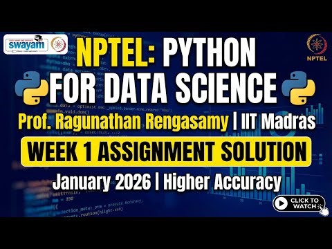 NPTEL Python for Data Science: Week 1 Assignment Solution Jan 2026 | High Accuracy