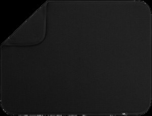 S&T INC. Dish Drying Mat XL, 18” x 24”, Absorbent Microfiber Kitchen Counter Mat, Dish Drying Pad for Dishes, Utensils, Pots and Pans, Extra Large, Black