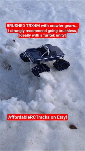 brushed TRX4M snow track demo! #rccrawler #trx4m #rccar #affordablerctracks #shorts