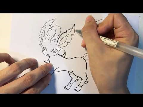 How to draw Pokemon Leafeon | Leafeon | Draw step by step