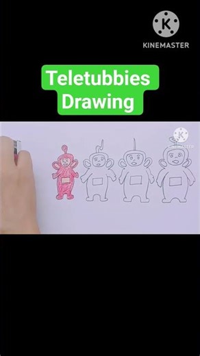 Teletubbies Drawing 🟥🟨🟩🟪 #teletubbiesdrawing #shorts