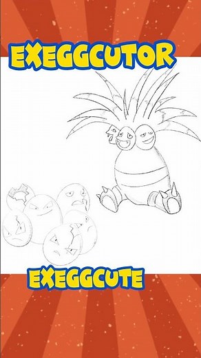 How to draw Pokemon - how I drew Exeggcute and Exeggcutor - Digital Drawing