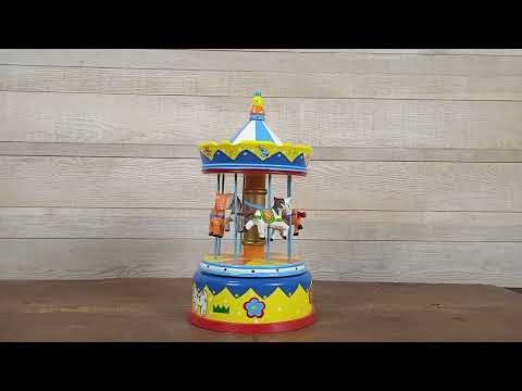 CARRUSEL MUSICAL DE MADERA carrusel de caballos de madera juguete musical regalo cumpleaños.
