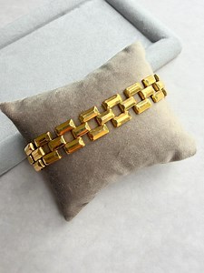 CROWN TRIFARI Vintage Gold Tone Metal Geometric Classic Linked Bracelet, 1960s - Etsy Australia