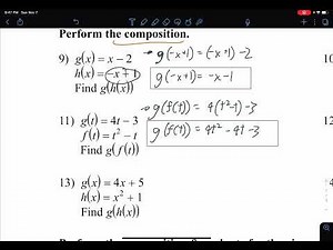 Function Operations and Compositions- Kuta Software Worksheet Walkthrough