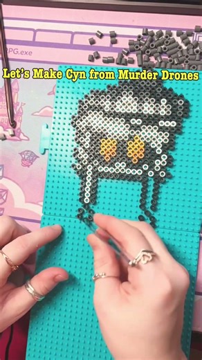 Cyn Perler Bead Timelapse: Murder Drones Pixel Art