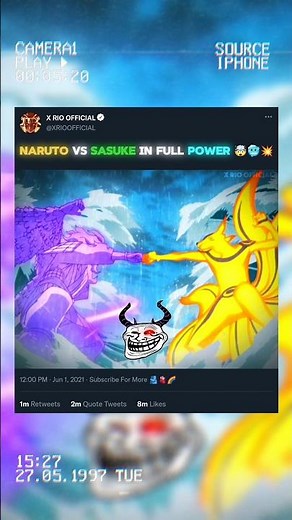 Naruto Vs Sasuke In Full Power 🤯🥶💥 #narutoshippuden