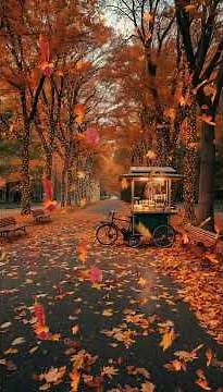 Relaxing Autumn Coffee Shop Ambience ☕🍁 | Cozy Fall Rain | 4K Background