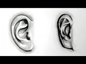 How to draw realistic ears | Step by step ear drawing tutorial for beginners