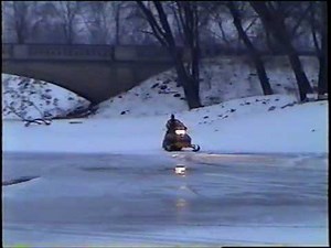 MUST SEE!! snowmobile through ice FAIL