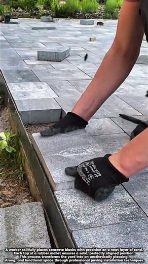 The precision process behind perfect paving stone installation#shorts #shortvideo #construction #fyp