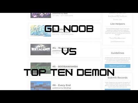 [Top 10] GD Noob vs "Most accessible" list demon