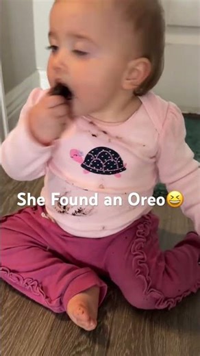 Clover found an Oreo 😆