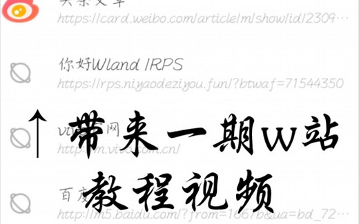 Wland保姆级傻瓜式使用教程（W分站看文教程）
