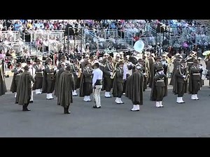 Band of the Polish Border Guard march off at Edinburgh Military Tattoo 2025