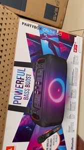 JBL PartyBox On-The-Go Portable party speaker with built-in lights and wireless microphone From beach parties to festivals, the JBL PartyBox On-The-Go lets you see, hear and feel the beat. Turn it up loud with 100 watts of powerful JBL Pro Sound, synched to a dazzling light show. Access your favorite tunes with Bluetooth, USB, AUX and TWS (True Wireless Stereo) connectivity, grab a friend and sing your hearts out with the JBL wireless mics, or use the instrument input to play along. With a bottl