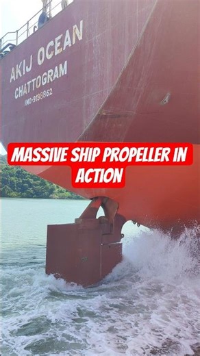 Massive Ship Propeller in Action! Look at That Water Power #bulkcarrier