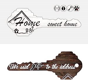 Real Estate House Key-Shaped Props Sold Signs 28'' x11'' Realtor Agents and Homeowners Social Media Photo Props Real Estate and Owner Deal Gifts Double-Sided Design（Key shape）