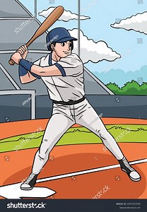 Baseball Sports Colored Cartoon Illustration Stock Vector (Royalty Free) 2247327545 | Shutterstock