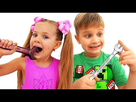 डायना और रोमा ने एक चॉकलेट चुनौती दी