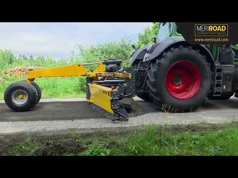 Efficient gravel road maintenance with MeriRoad equipment MeriGrader and MeriPacker.