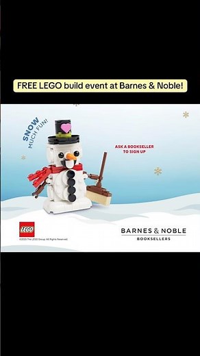 🚨 FREE LEGO Build Event at Barnes & Noble! 🧱✨Call your local store to grab your spot! #free #kids