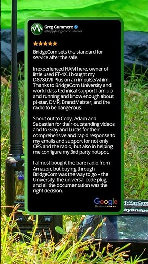 "BridgeCom sets the standard for service after the sale." #hamradio #dmr #bridgecom #testimonial