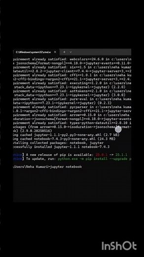 Install jupyter notebook directly through command prompt-pip command#jupyterlab #python #commandline