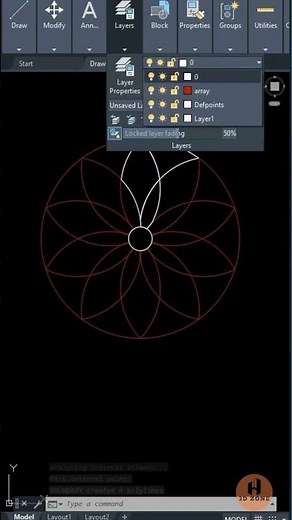 Ceiling Design with Array in AutoCAD