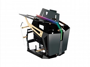 FSP Gaming/ Streaming Case ETAX/ ATX/ Mini- ITX, Dual-System, Open Frame PC Computer with 2 Tempered Glass Panels, Aluminum Case, & ARGB Center Light Bar ( CMT710 ) - Newegg.com