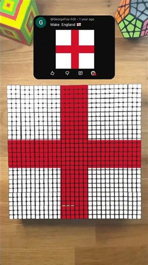 Making ENGLAND'S Flag on Rubik's Cubes! 🏴󠁧󠁢󠁥󠁮󠁧󠁿