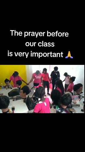 The prayer before our classes is a meaningful moment. We always give a student the opportunity to lead us in prayer, asking for guidance and success throughout the class🙏🙏🙏 #godfirst #smallbusinessbigdreams #tik_tok #entrepreneurs #gamechanger #fyp #viral #childrenleading #stkitts #jahairbraidingacademy #braidingclass #nextgen