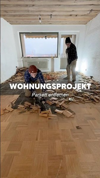 Removing parquet flooring with a hammer drill!! (Quick process 🧨) #crafts