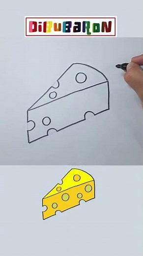 como dibujar un queso | Dibujos faciles