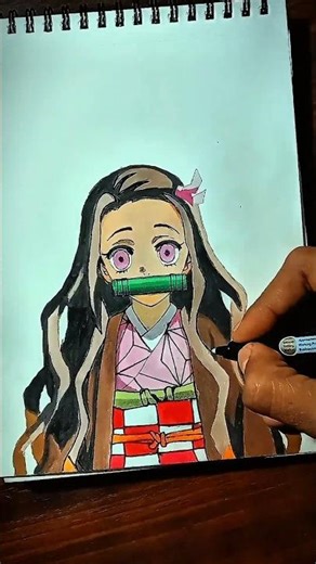 Nezuko drawing from Demon slayer || #shorts