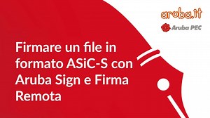 #ArubaiT | Firma Digitale – Video Guide 9️⃣ Firmare un file in formato ASiC-S con Aruba Sign e Firma Remota ➡ Il formato di Firmsa ASIC-S è un contenitore di dati che raggruppa un file e le relative firme digitali distaccate o marche temporali associate utilizzando il formato .zip. Questo formato di Firma è utilizzabile solo nel caso di caricamento su Aruba Sign di un singolo file. Guarda il video 👇 | Aruba.it