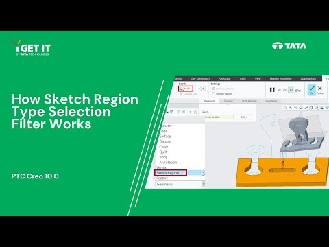 How Sketch Region Type Selection Filter Works | CREO Parametric 10.0