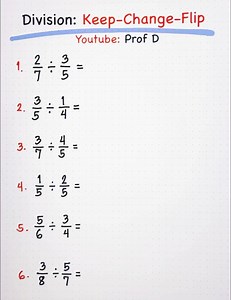 1M views · 25K reactions |  Dividing Fractions using Keep-Change-Flip (KCF Method) | Prof D | Facebook