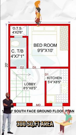 300 SQFT.(15 X 30 ) 2D AUTOCAD FLOOR PLAN DESIGN IDEA - #floorplan#2ddesign #floorart#civil#interior