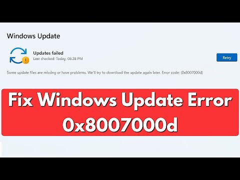 Fix some update files are missing or have problems windows 11 | Error code 0x8007000d
